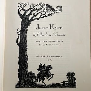 Jane Eyre  By Charlotte Bronte New York: Random House 1943  Antique/Vintage